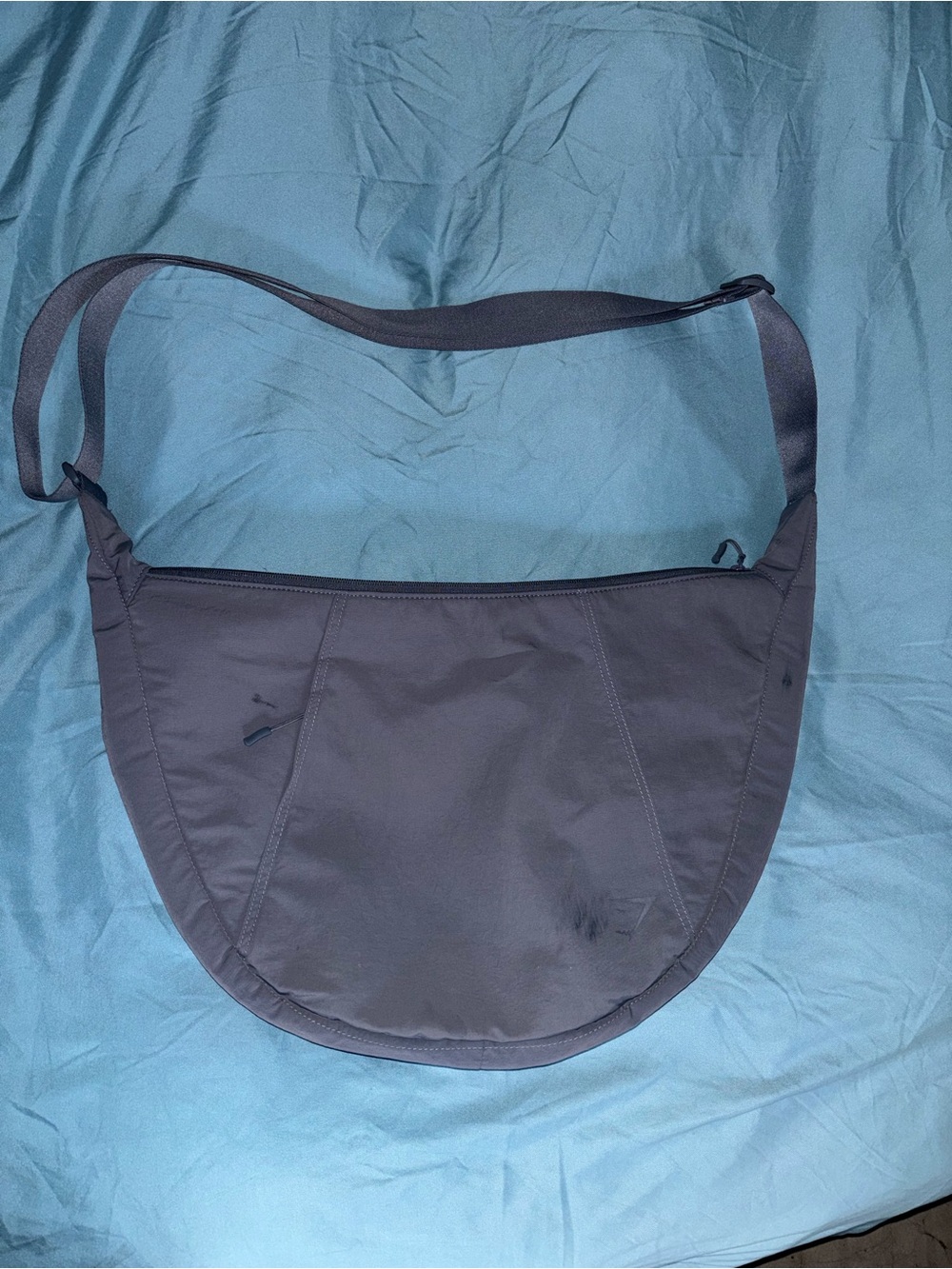 Gymshark large pleat crossbody bag iron blue
